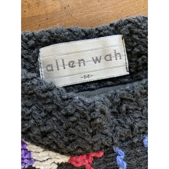 Allen Wah 3D Sweater Vtg Women’s Sz M Colorful Woven Cotton Blend Textured 80s - Picture 5 of 10